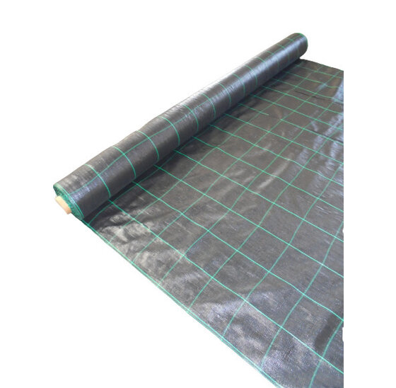 Worteldoek 1,25x100m ongecoat 105g/m² zwartgroen met ruitpatroon