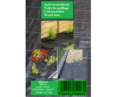 Anti-worteldoek - 1,05x100m - Geen coating - Zwartgroen