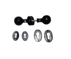 Deurknop rustiek - 63mm - Zwart gepoedercoat