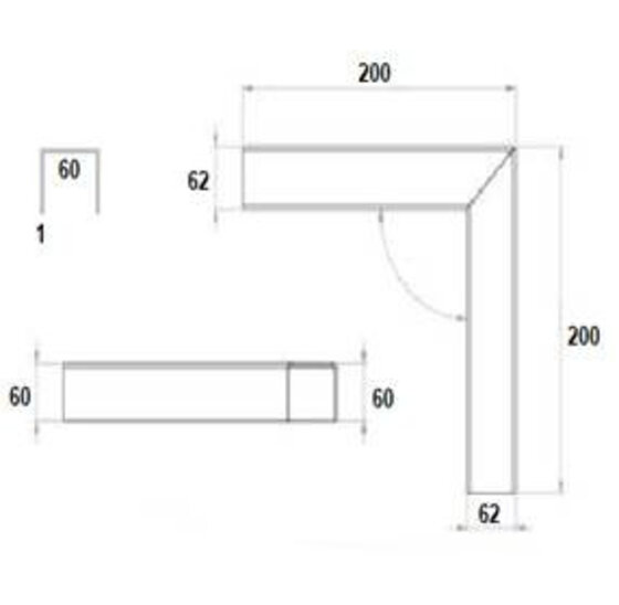 Cortenstaal hoekprofiel 20x6cm voor kantopsluiting betonband