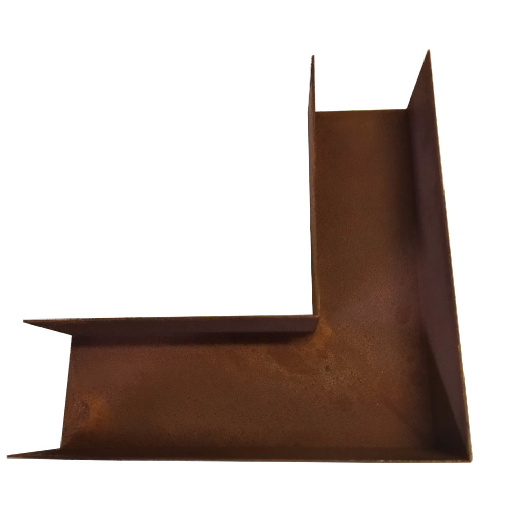 Cortenstaal hoekprofiel 20x6cm voor kantopsluiting betonband