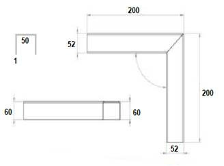 Kantopsluiting cortenstaal hoekprofiel 20x5cm voor betonband