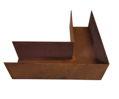 Kantopsluiting cortenstaal hoekprofiel 20x5cm voor betonband