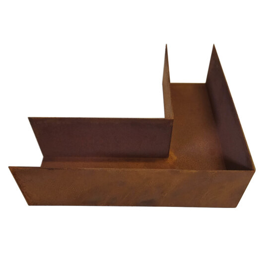 Kantopsluiting cortenstaal hoekprofiel 20x5cm voor betonband