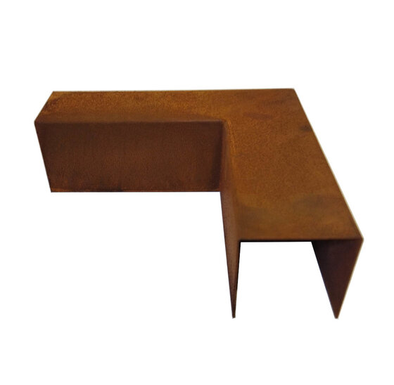 Kantopsluiting cortenstaal hoekprofiel 20x5cm voor betonband