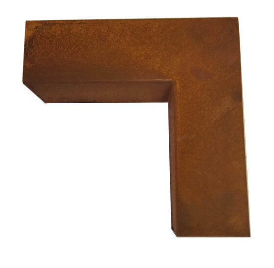 Kantopsluiting cortenstaal hoekprofiel 20x5cm voor betonband