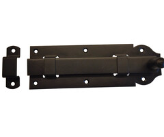 Rolschuif vlak 200x65x2mm galvanisch verzinkt + zwart gepoedercoat - verpakt per 10