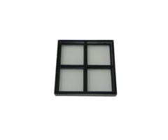 Stalen raam - 400x400mm (vast) - Zwarte structuurcoating dubbel glas