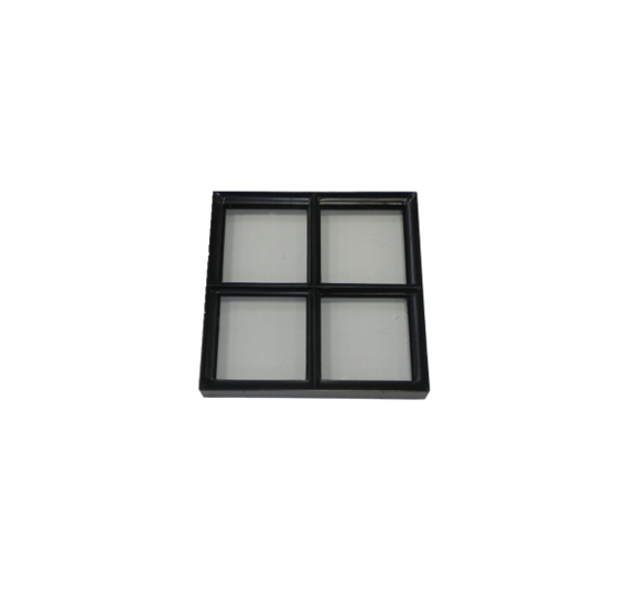 Vast stalen raam 400x400mm zwart gecoat met dubbel glas
