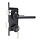 Deurbeslag Set Poortslot RVS 74x170mm Zwart
