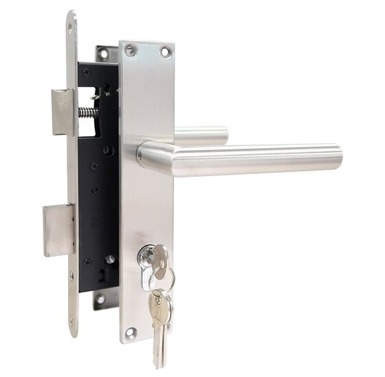 Deurbeslag Set Poortslot RVS 74x170mm - Links/Rechts