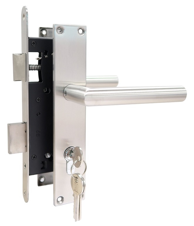 Deurbeslag Set Poortslot RVS 74x170mm - Links/Rechts