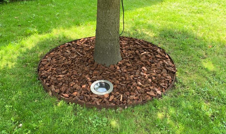 Boomring cortenstaal 75 cm diameter, 20 cm hoog - kantopsluiting