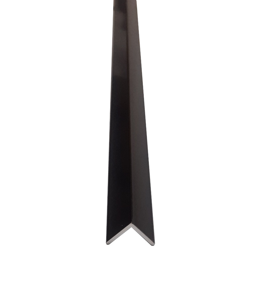 Aanslaglat Aluminium Zwart 200cm | Hoekprofiel 20x20mm