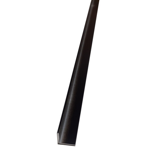 Aanslaglat Aluminium Zwart 200cm | Hoekprofiel 20x20mm