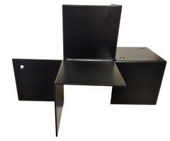 Houtverbinding vierwegbalken 145x145mm Verzinkt + zwart gepoedercoat - per 2 verpakt