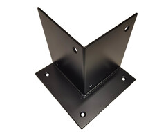 Houtverbinding voetstuk 205x205mm Verzinkt + zwart gepoedercoat - Per 4 verpakt