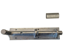 Zwarte schuifgrendel 220x50x4mm vuurverzinkt - per 10 verpakt