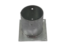 Paalhouder met plaat, rond - Ø101mm [2,5mm] - Vuurverzinkt