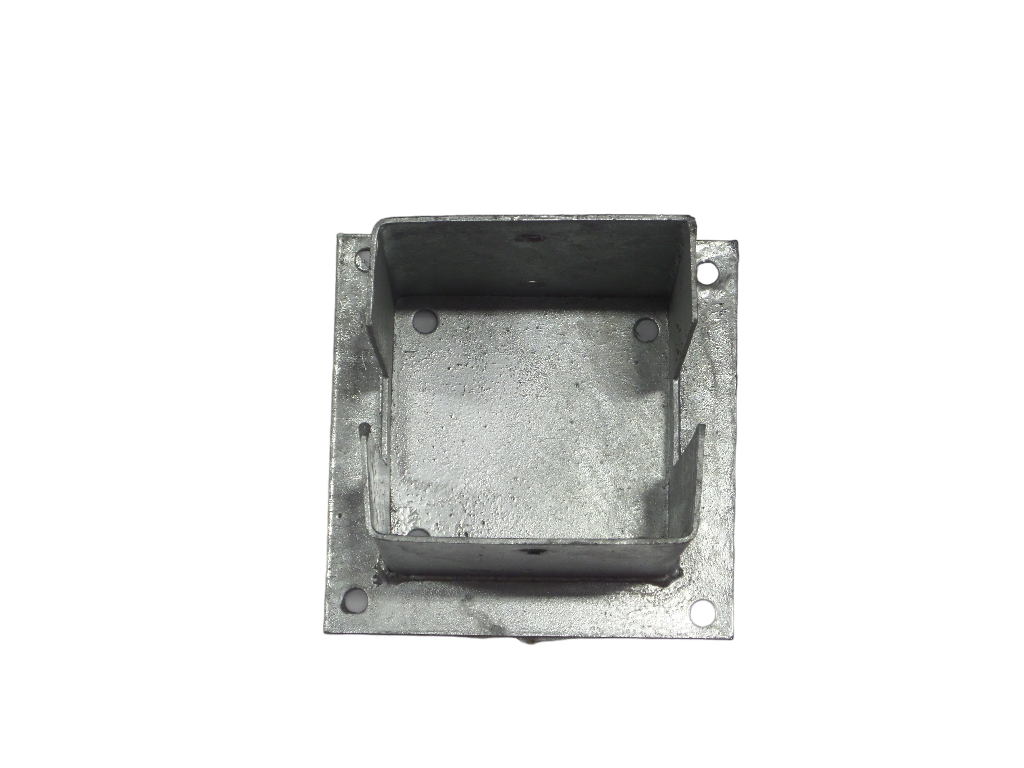 Paalhouder met plaat en sleuf 121x121x150 mm vuurverzinkt