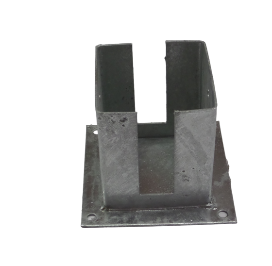 Paalhouder met plaat en sleuf 121x121x150 mm vuurverzinkt