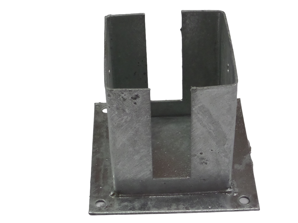 Paalhouder met plaat en sleuf 121x121x150 mm vuurverzinkt