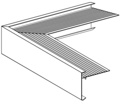 Daktrim buitenhoek aluminium 35x45mm zwart met verbindingsplaatje