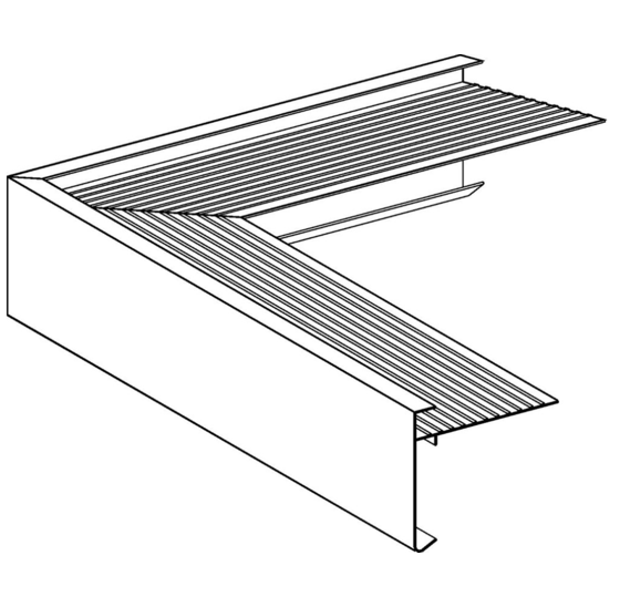 Aluminium buitenhoek daktrim 60x45mm met verbindingsplaatje