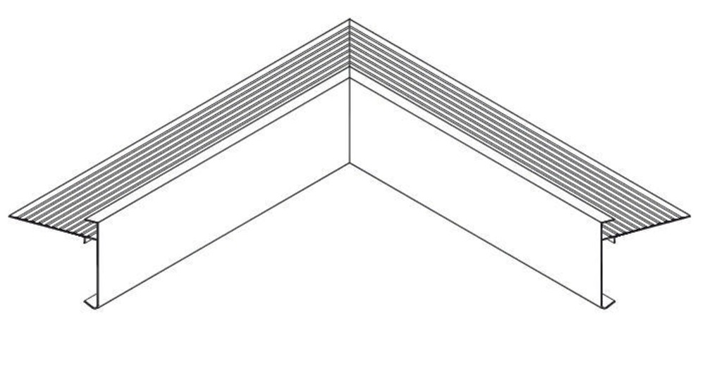 Binnenhoek daktrim aluminium 60x64mm zwart met verbindingsplaatje