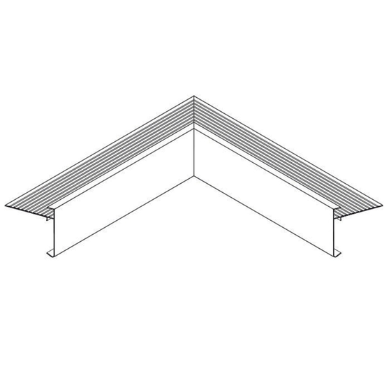 Daktrim binnenhoek 45x45mm aluminium met verbindingsplaatje