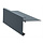 Aluminium daktrim 45x45 mm zwart RAL 9005, 2,5 m met verbindingsplaatje
