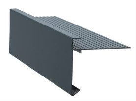 Aluminium daktrim 45x45 mm zwart RAL 9005, 2,5 m met verbindingsplaatje