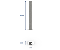 Paal - 150cm - Galvanisch verzinkt