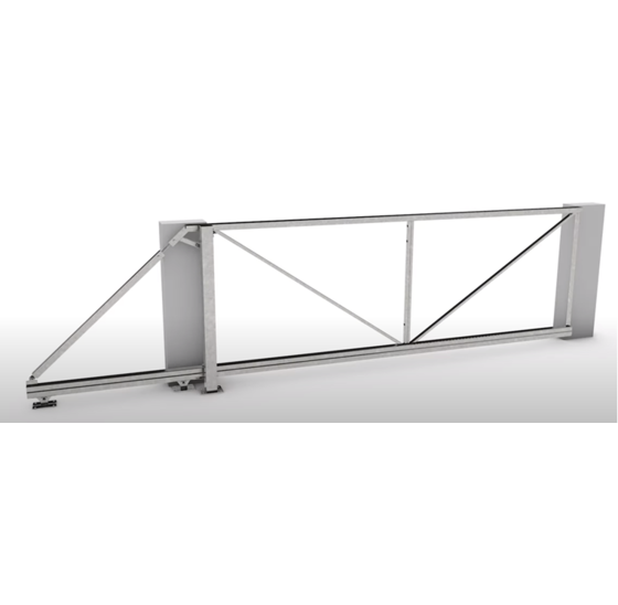 Schuifpoort 400cm opening, 130cm hoog, gegalvaniseerd staal, 500kg