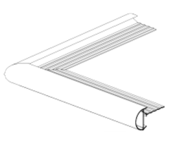 Aluminium buitenhoek kraaltrim 45x50mm voor dakrand afwerking Roval
