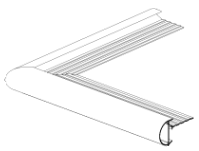 Aluminium buitenhoek kraaltrim 45x50mm voor dakrand afwerking Roval
