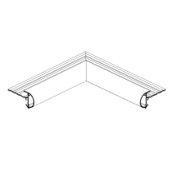 Binnenhoek voor dakrand kraaltrim aluminium 45x50mm - Roval