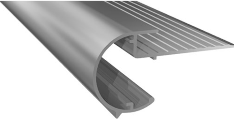 Kraaltrim aluminium 45x50mm voor dakrand en trapneus - 2,5m Roval