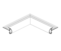 Binnenhoek kraaltrim aluminium 26x40mm voor dakgoot en gevelbekleding