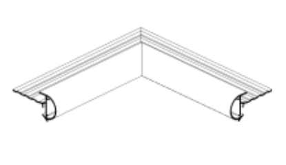Binnenhoek kraaltrim aluminium 26x40mm voor dakgoot en gevelbekleding