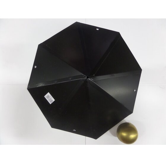 Tuinhuiskap 495x495mm Achthoek Zwart met Messing Bol