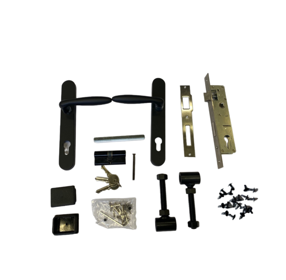 Deurbeslag Set Poortslot 38x174mm Zwart