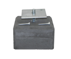 Betonpoer 170x170mm met M16 draadstang en plaatje - antraciet 10cm hoog