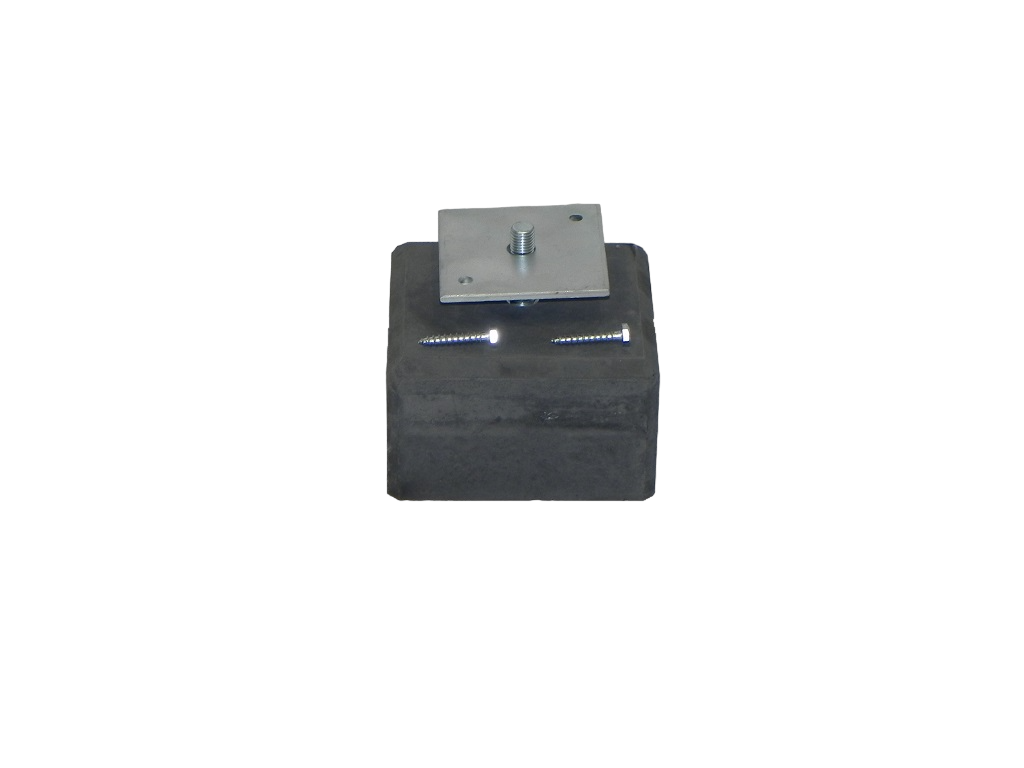 Betonpoer 170x170mm met M16 draadstang en plaatje - antraciet 10cm hoog