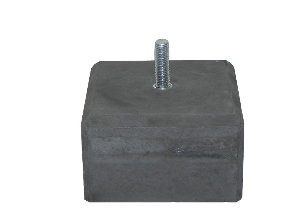 Betonpoer 170x170x100mm met M16 draadstang en facetrand antraciet