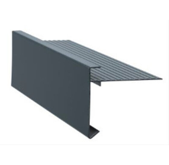 Aluminium daktrim 60x64mm zwart gepoedercoat - 2,5m incl. bevestiging