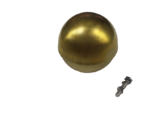 Messing bol Ø80mm voor tuinhuiskappen met verbindingsschroef