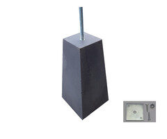 Betonpoer taps 22x22 cm met plaatje, antraciet, 40 cm hoog