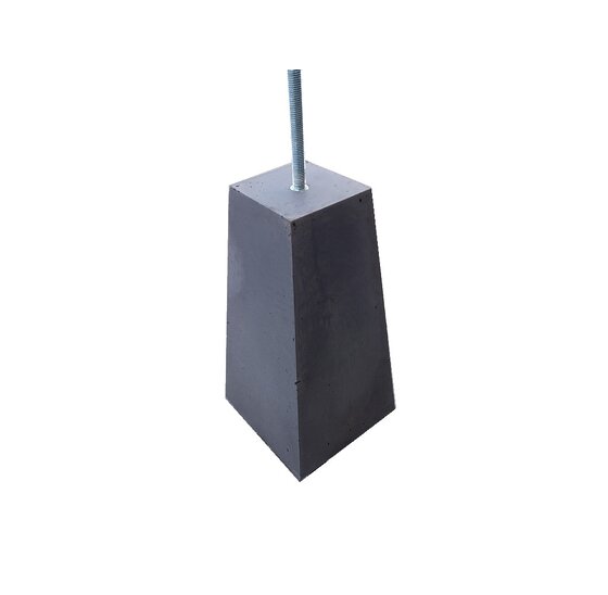 Betonpoer taps 22x22 naar 12x12 cm, hoogte 40 cm, antracietgrijs