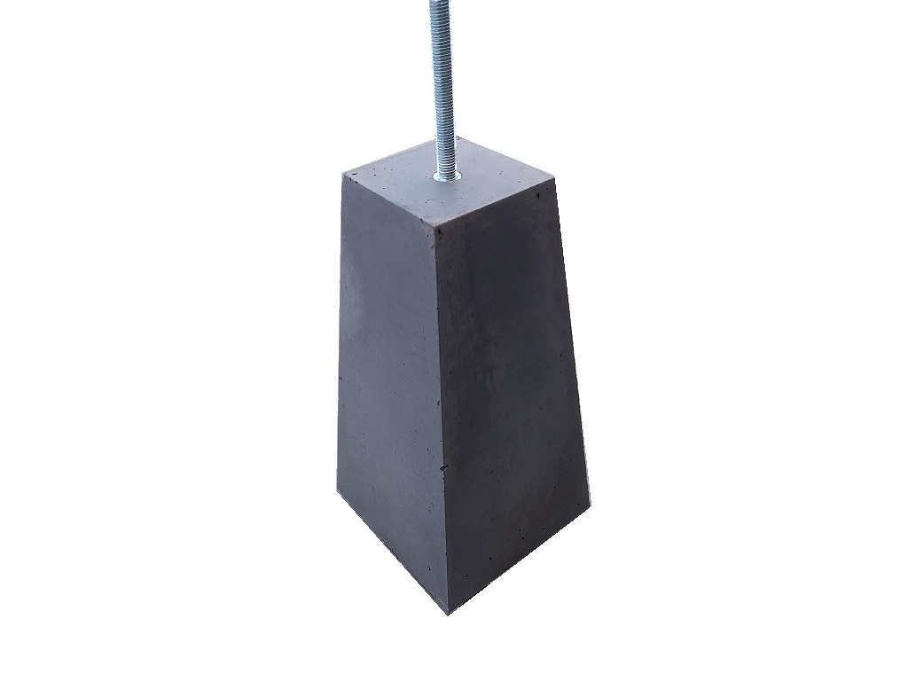 Betonpoer taps 22x22 naar 12x12 cm, hoogte 40 cm, antracietgrijs